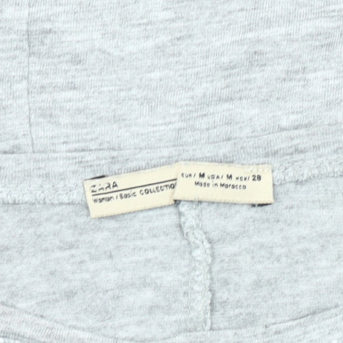 Zara Women's Grey & Pink Lace T-Shirt Size 12