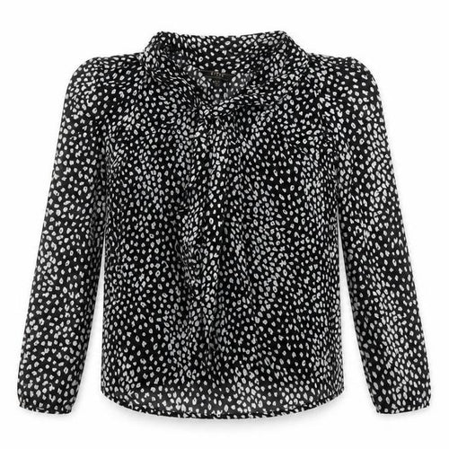 Lipsy Women's Black Animal Print Blouse UK 10