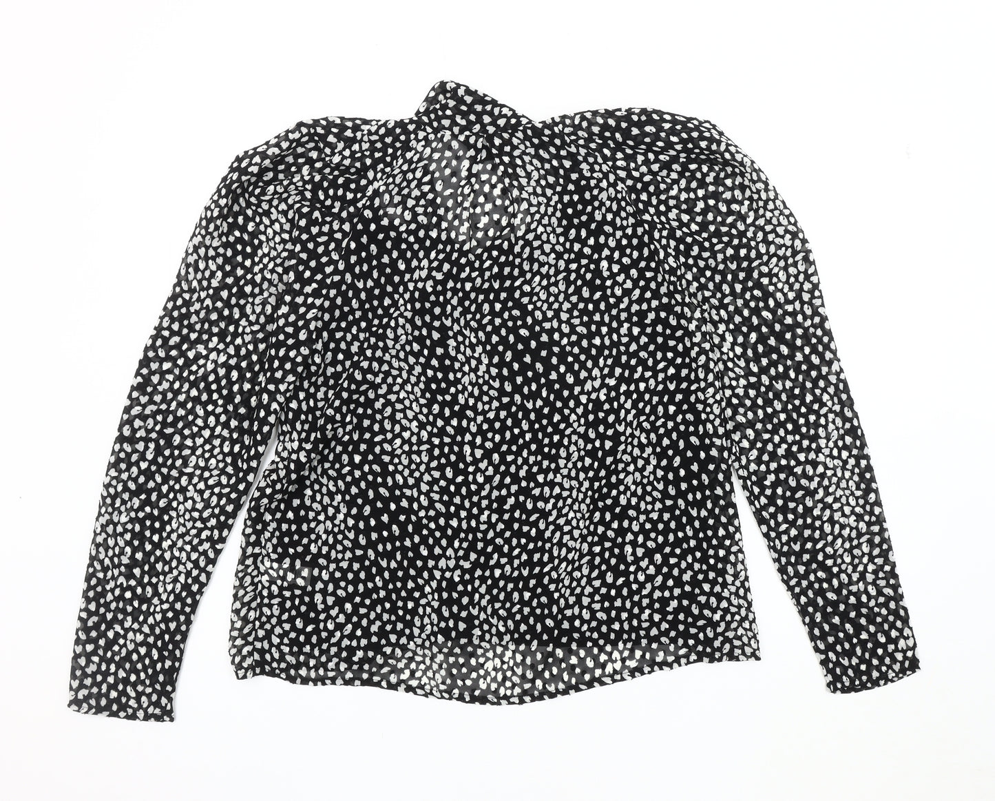 Lipsy Women's Black Animal Print Blouse UK 10