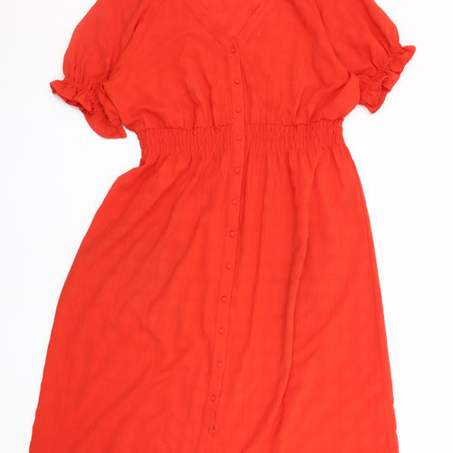 Marks and Spencer Women's Red Midi Dress, Size 18