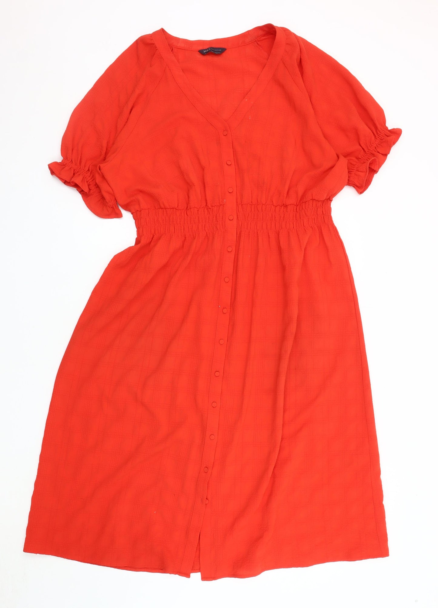 Marks and Spencer Women's Red Midi Dress, Size 18