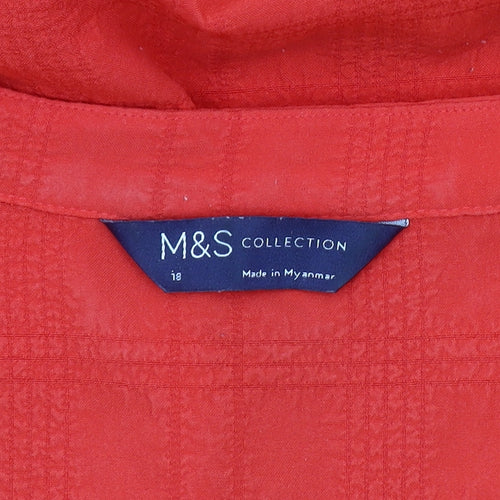 Marks and Spencer Women's Red Midi Dress, Size 18