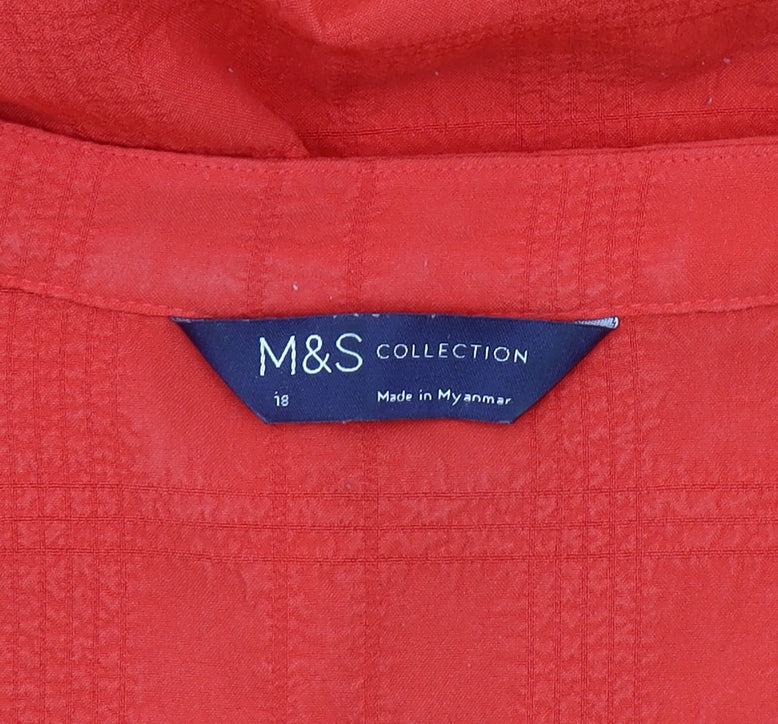 Marks and Spencer Women's Red Midi Dress, Size 18