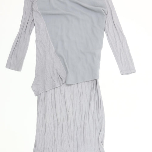 Zara Women Grey Long Asymmetric Dress Size 10