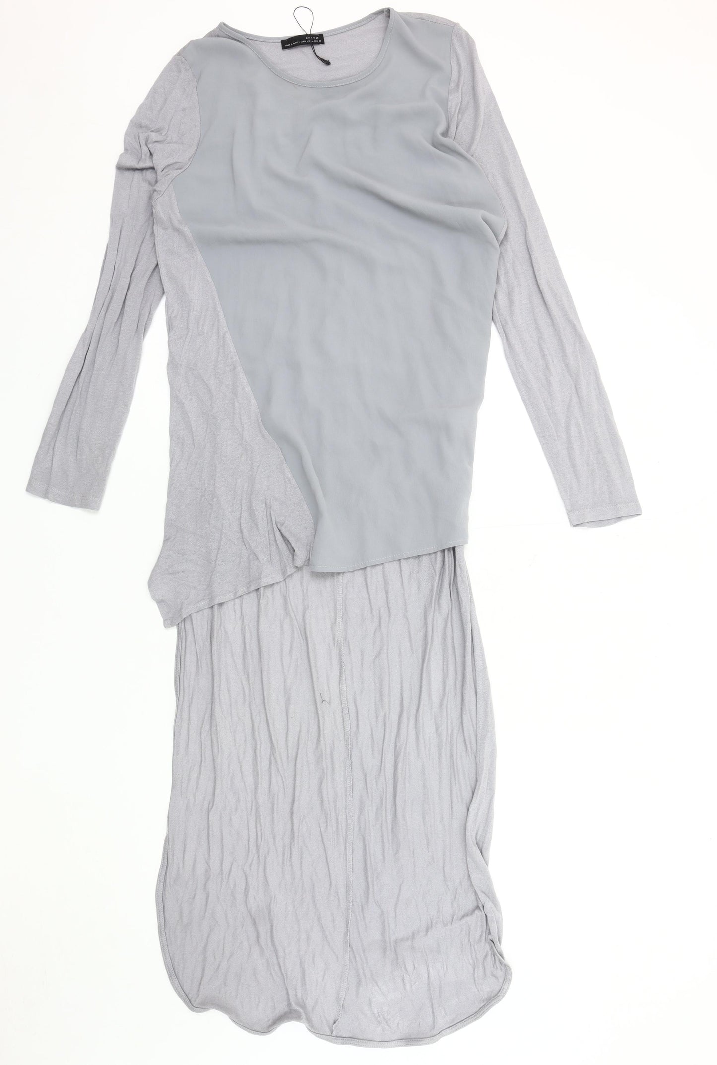 Zara Women Grey Long Asymmetric Dress Size 10