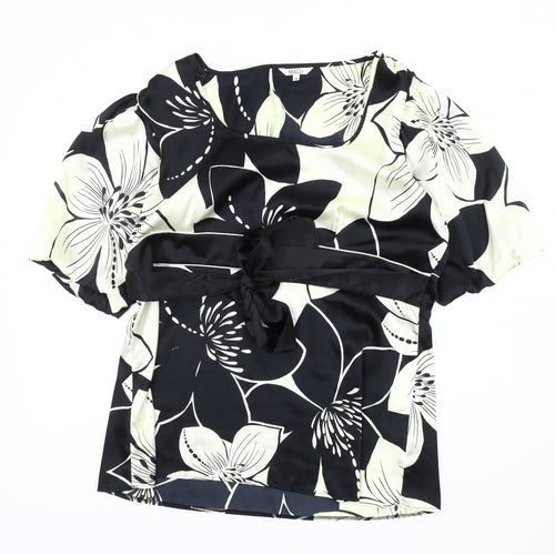 M&Co Women's Black Floral Blouse Size 20