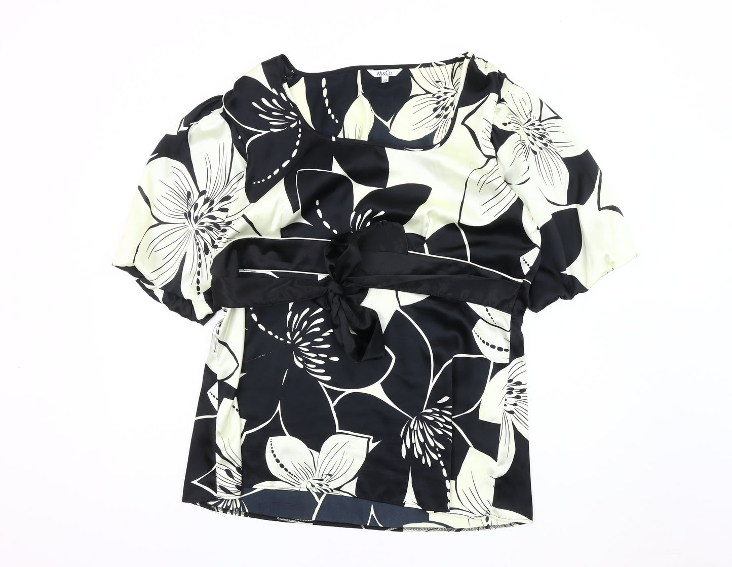M&Co Women's Black Floral Blouse Size 20