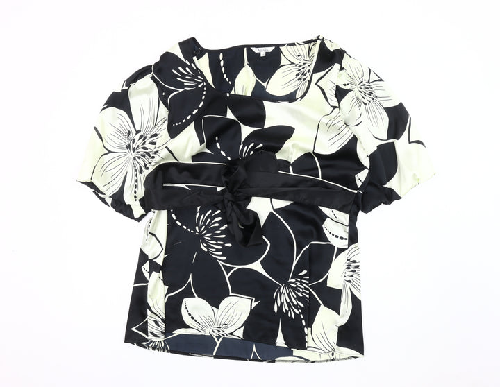 M&Co Women's Black Floral Blouse Size 20