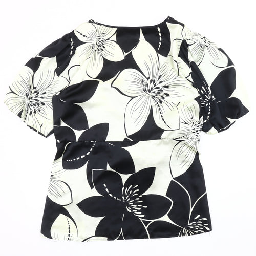 M&Co Women's Black Floral Blouse Size 20