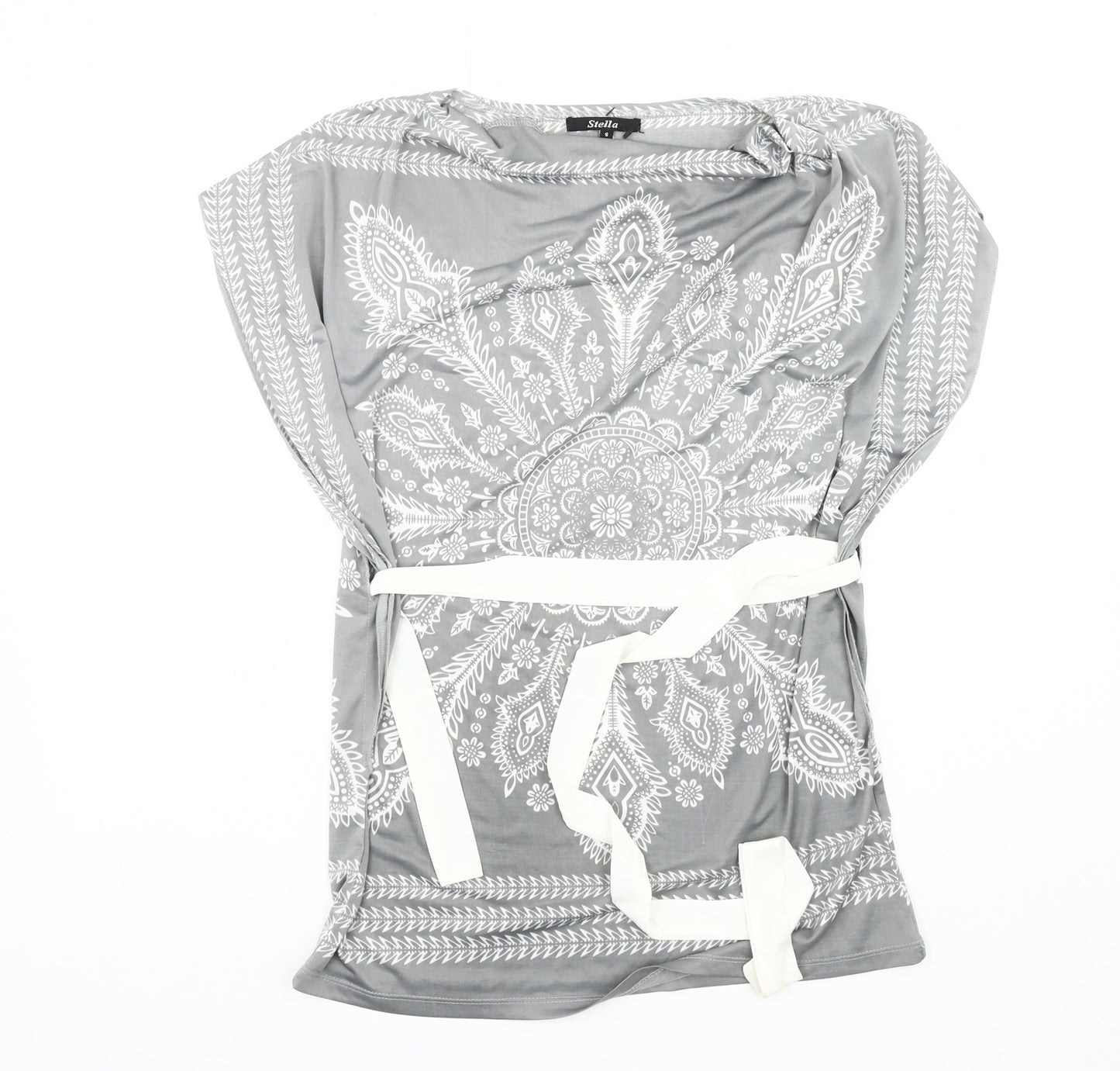 Stella Women's Grey Paisley Blouse Tunic S