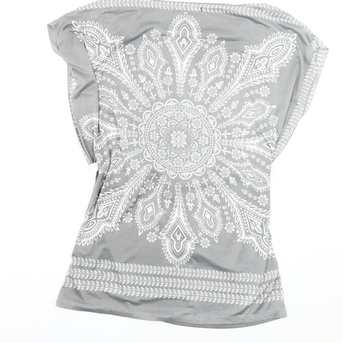 Stella Women's Grey Paisley Blouse Tunic S