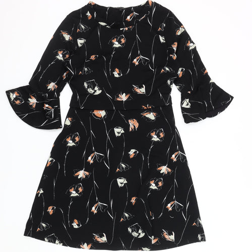 Next Women's Black Floral Dress, Size 10