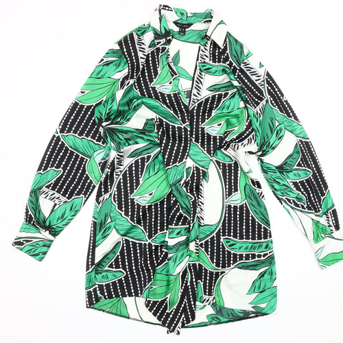 New Look Women's Multicoloured Floral Shirt Dress Size 12