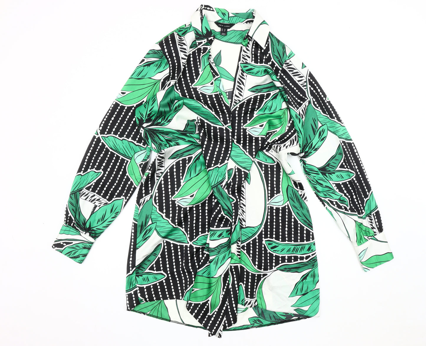 New Look Women's Multicoloured Floral Shirt Dress Size 12