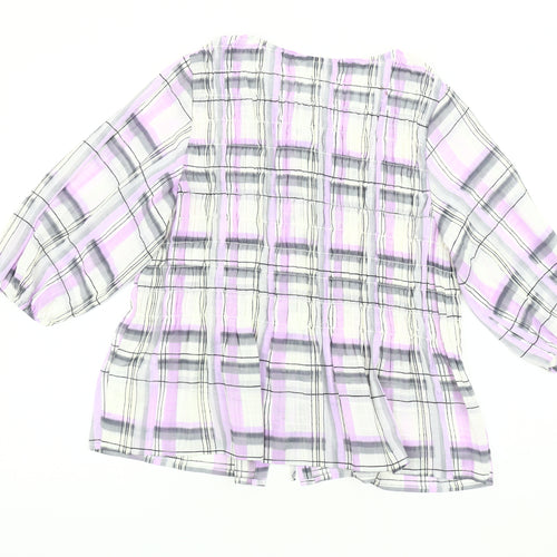 Marks and Spencer Women's Multicoloured Plaid Blouse - Size 10