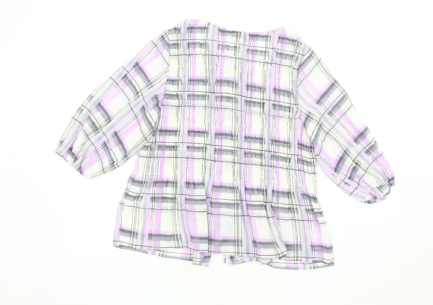 Marks and Spencer Women's Multicoloured Plaid Blouse - Size 10