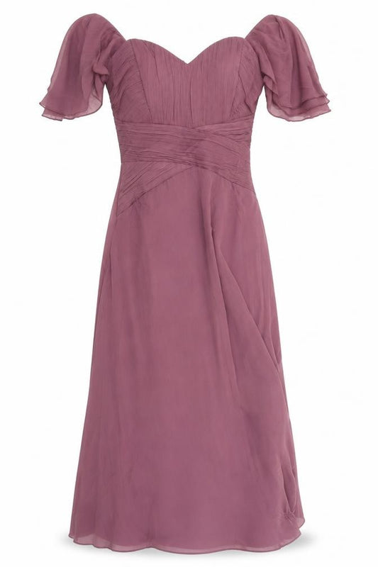 ASOS DESIGN Women’s Purple A-Line Dress, Size 8, Off Shoulder