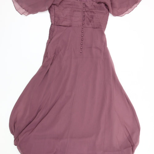 ASOS DESIGN Women’s Purple A-Line Dress, Size 8, Off Shoulder