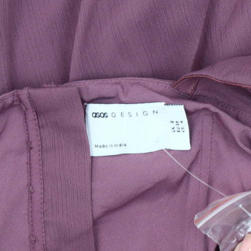 ASOS DESIGN Women’s Purple A-Line Dress, Size 8, Off Shoulder