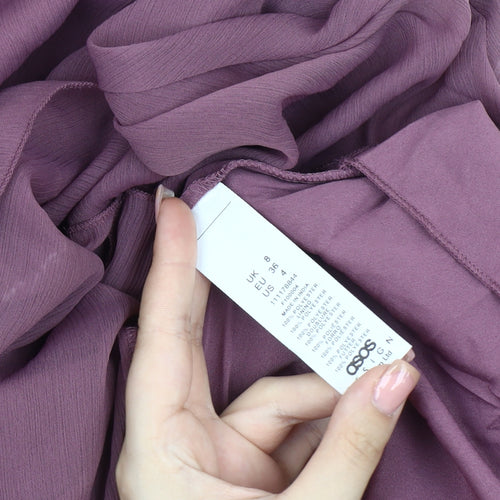 ASOS DESIGN Women’s Purple A-Line Dress, Size 8, Off Shoulder