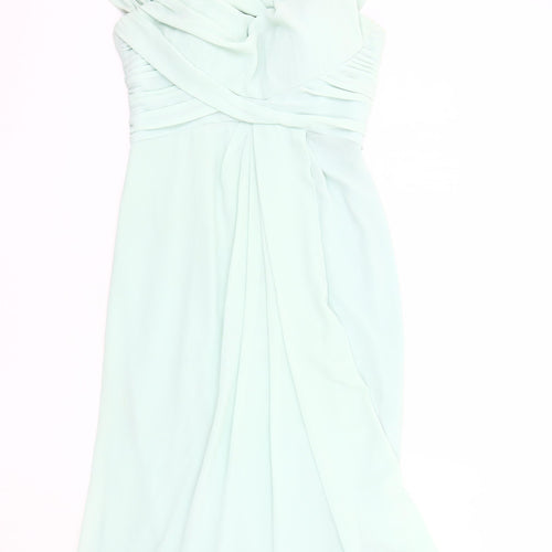 Jarlo Green Women's Long Dress, Ruffle Accents