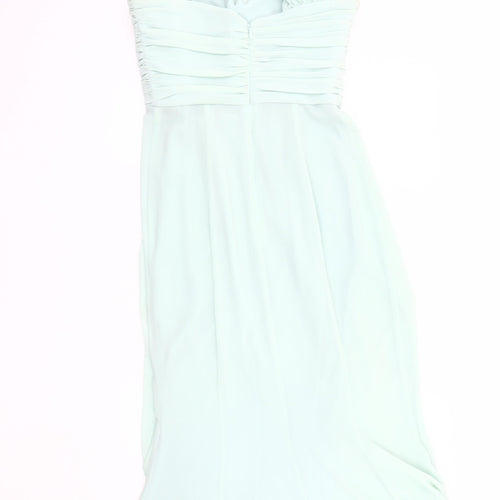 Jarlo Green Women's Long Dress, Ruffle Accents