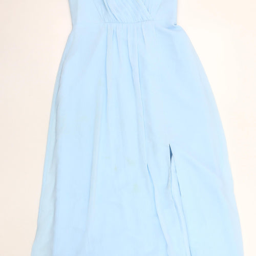 David's Bridal Women's Blue Long Chiffon Wedding Dress