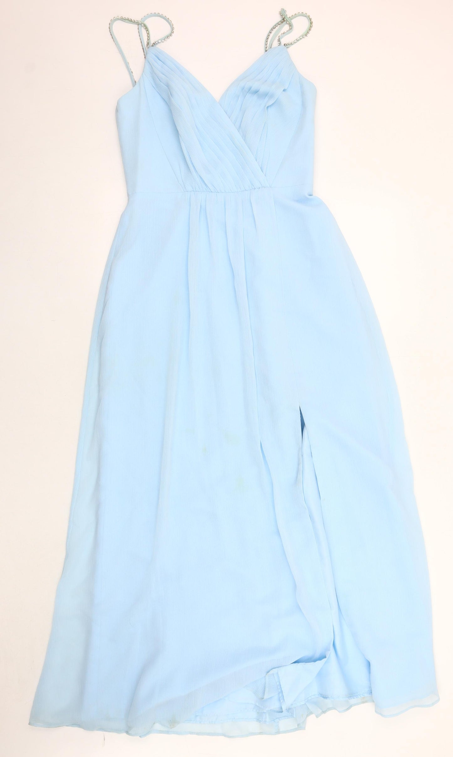 David's Bridal Women's Blue Long Chiffon Wedding Dress
