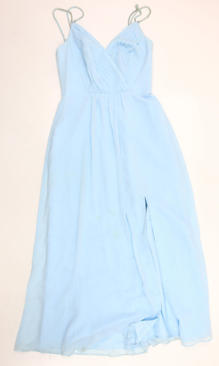 David's Bridal Women's Blue Long Chiffon Wedding Dress