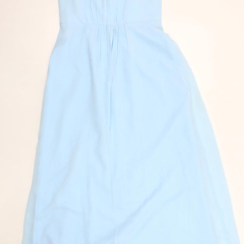 David's Bridal Women's Blue Long Chiffon Wedding Dress
