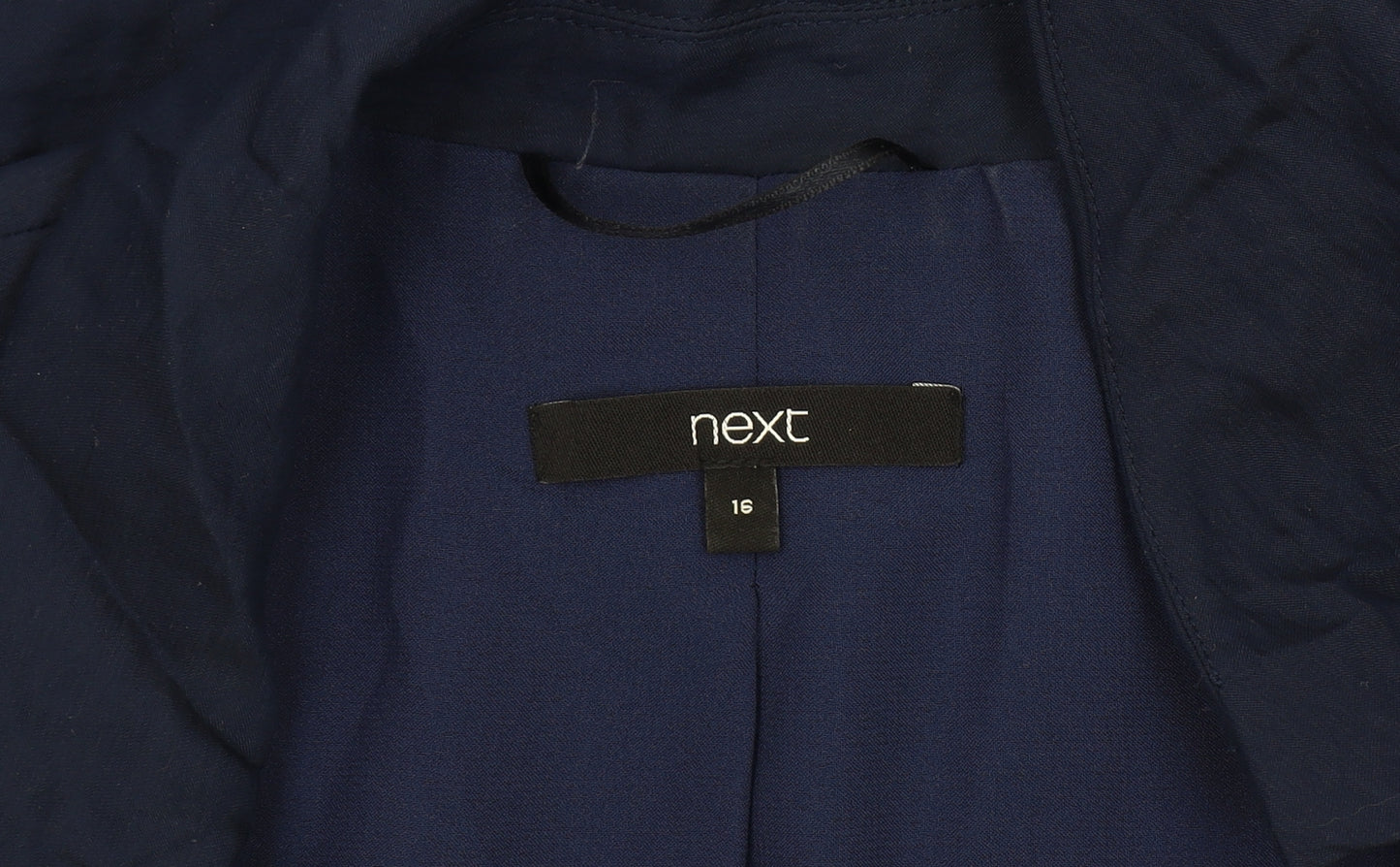 Next Women's Blue Blazer Size 16 Regular Fit Jacket