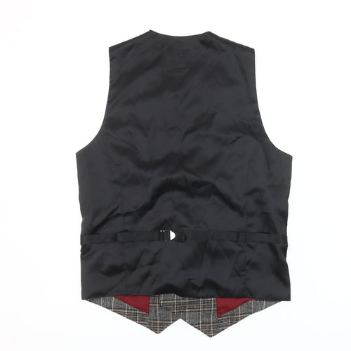 Feraud Men's Check Waistcoat - Black/Grey/Red 38