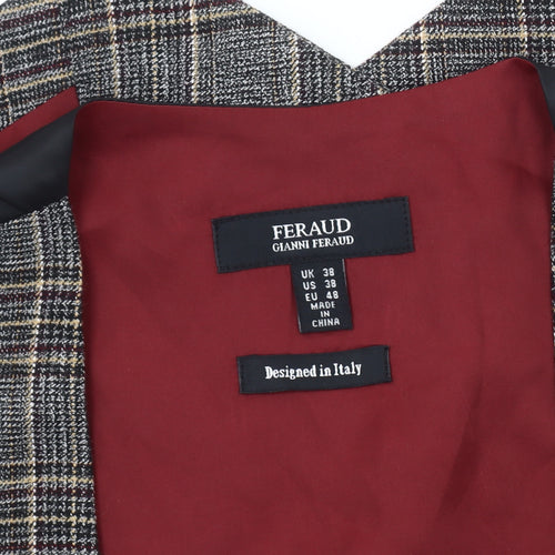 Feraud Men's Check Waistcoat - Black/Grey/Red 38