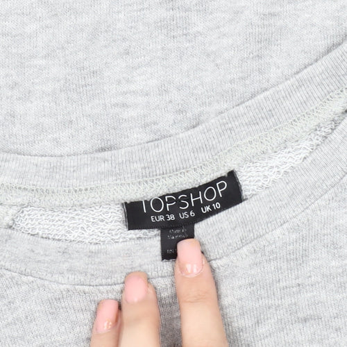 Topshop Women's Grey Bicycle Graphic Pullover Sweatshirt Size 10