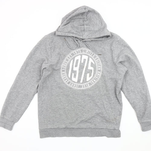 Stock & Hank Men's Grey L Pullover Hoodie Vintage Style