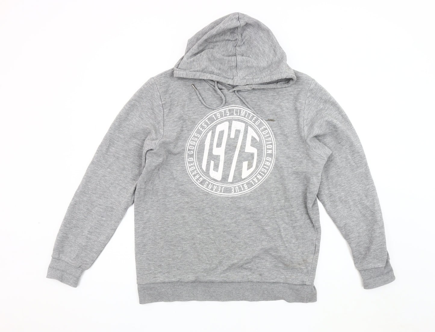 Stock & Hank Men's Grey L Pullover Hoodie Vintage Style