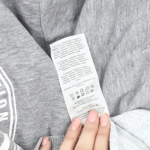 Stock & Hank Men's Grey L Pullover Hoodie Vintage Style