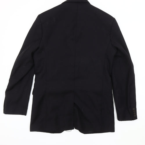 H&M Women's Black XS Wool Blend Blazer, Elegant Business Wear