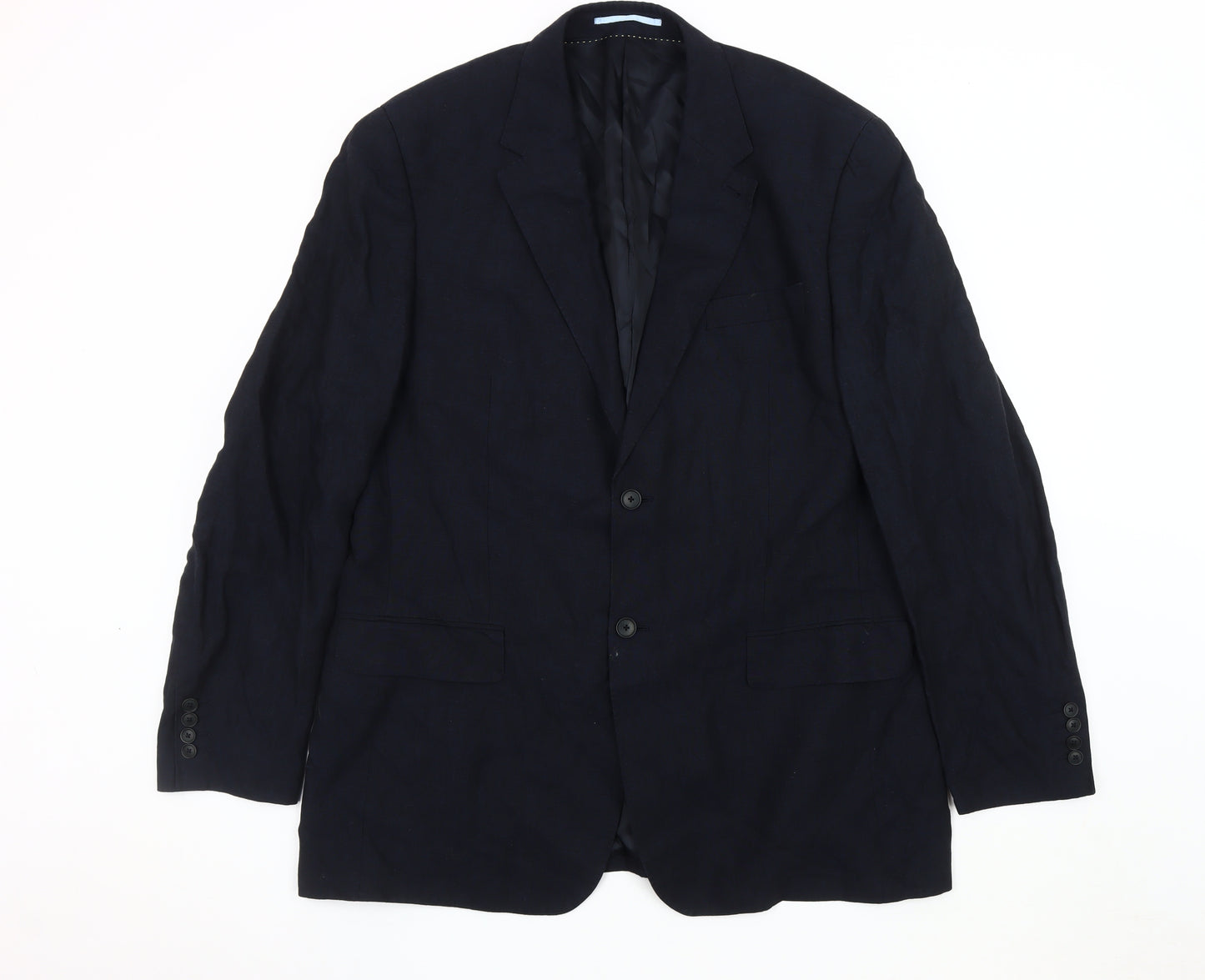Next Men's Long Black Blazer 44L Regular Wool