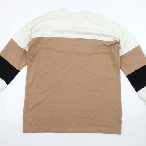 Missguided Women's M Beige Colourblock Pullover Sweatshirt