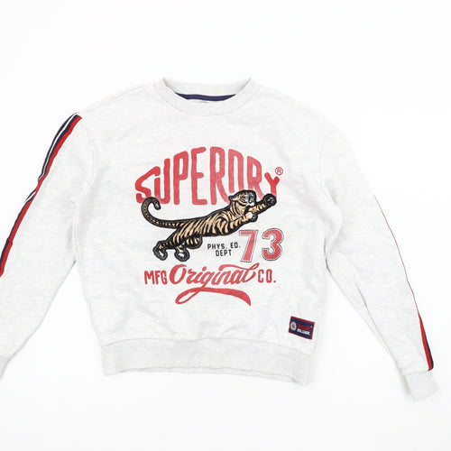 Superdry Men's Grey Logo Pullover Sweatshirt S
