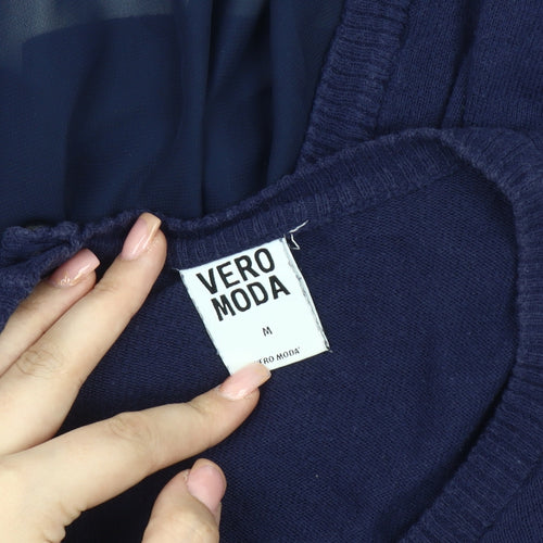 Vero Moda Women's Blue Cardigan, Size M, 3/4 Sleeve