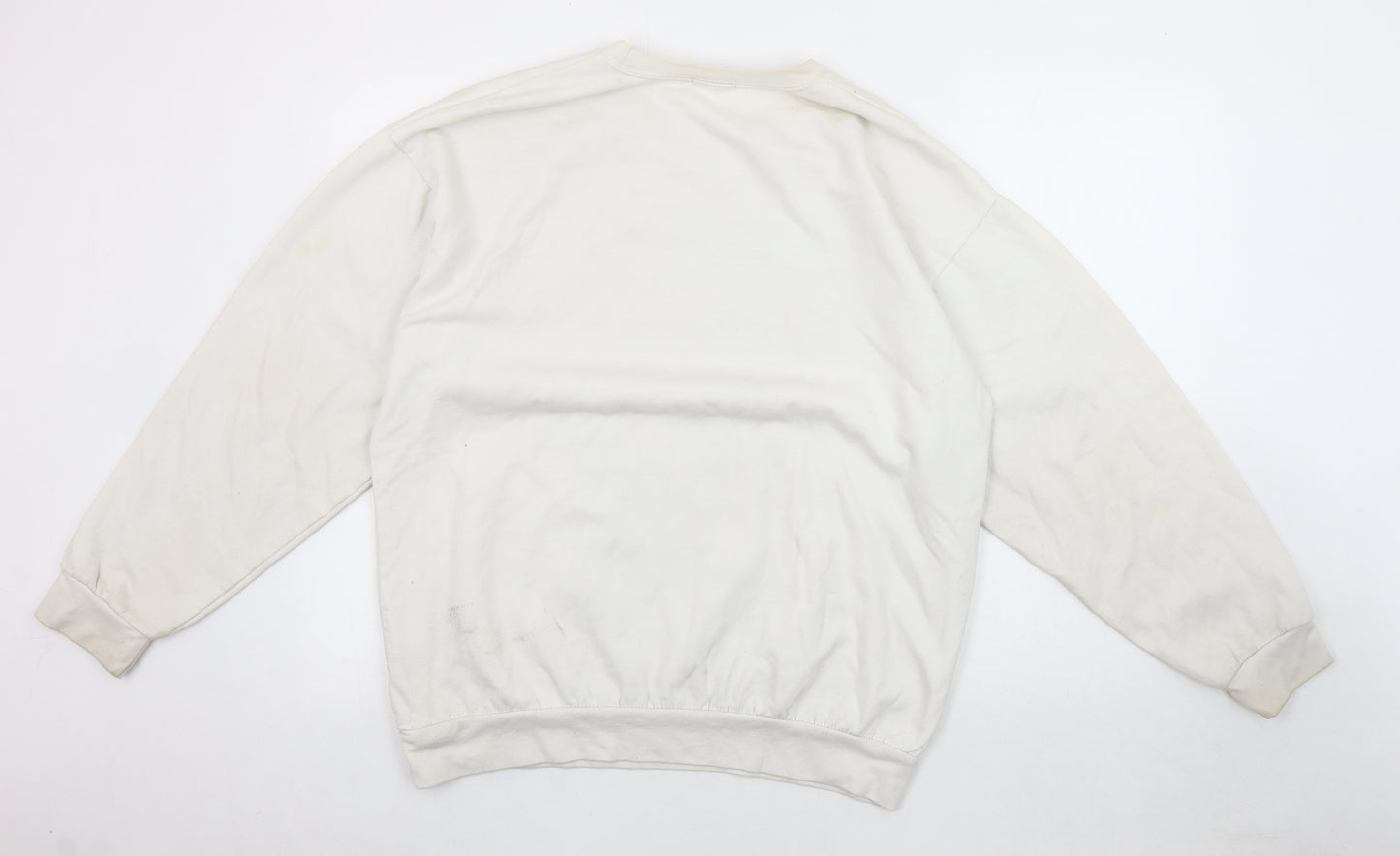 MISSPAP Women's White Pullover Sweatshirt, L, Graphic, Casual