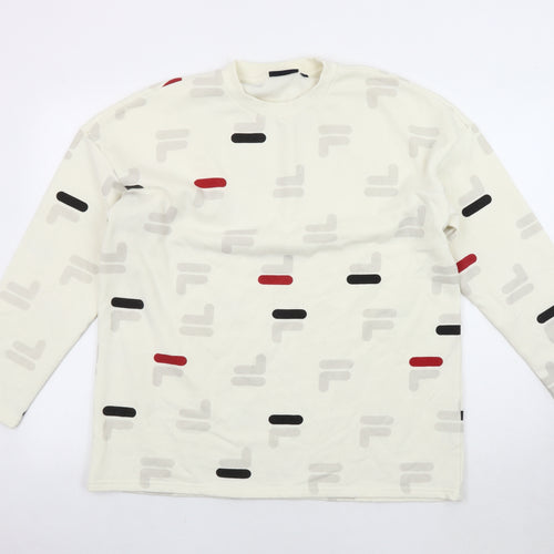 Fila Unisex Ivory Logo Sweatshirt, Size M, Casual Style