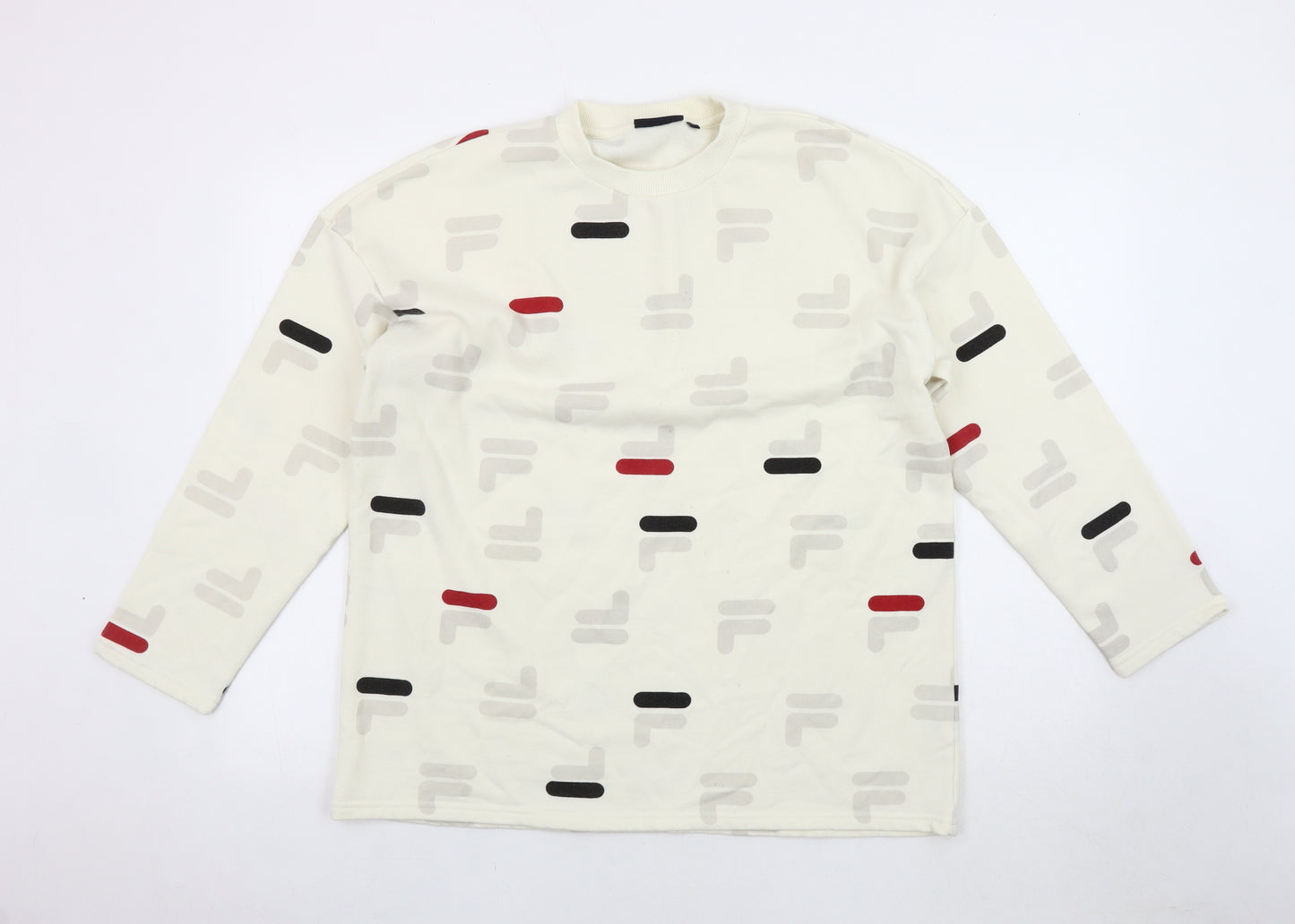 Fila Unisex Ivory Logo Sweatshirt, Size M, Casual Style
