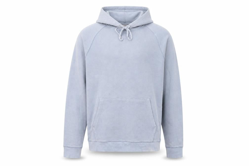 Front view of Lands' End Blue Men's Pullover Hoodie L