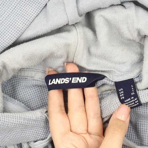 Lands' End Blue Men's Pullover Hoodie L