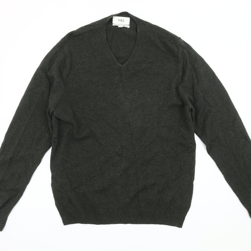 Marks and Spencer Men's Green Wool Pullover Jumper L