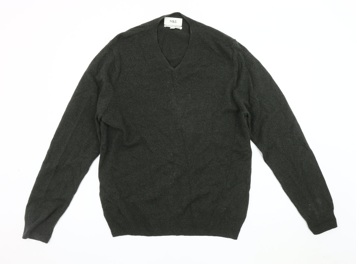 Marks and Spencer Men's Green Wool Pullover Jumper L