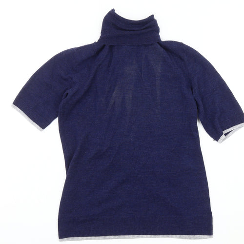 Ellen Tracy Women's Blue Roll Neck Pullover Jumper - Size S